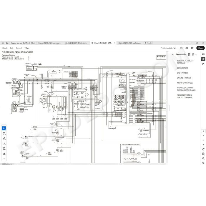 Hitachi Excavator Zaxis ZX210LCN-G workshop service manual