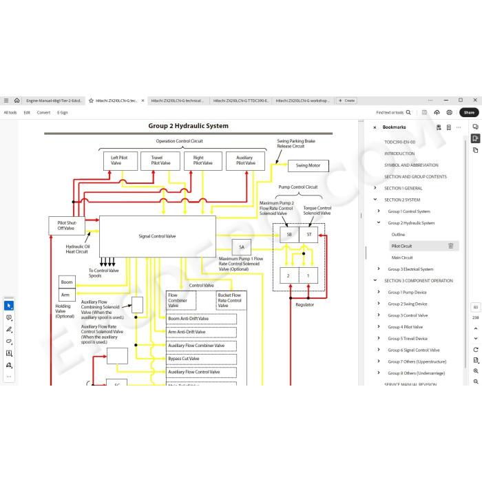 Hitachi Excavator Zaxis ZX210LCN-G workshop service manual