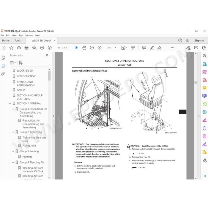 Hitachi Excavator Zaxis ZX220LC-GI workshop service manual