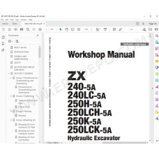 Hitachi Excavator Zaxis ZX240-5A ZX240LC-5A ZX250H-5A ZX250LCH-5A ZX250K-5A ZX250LCK-5A workshop manual