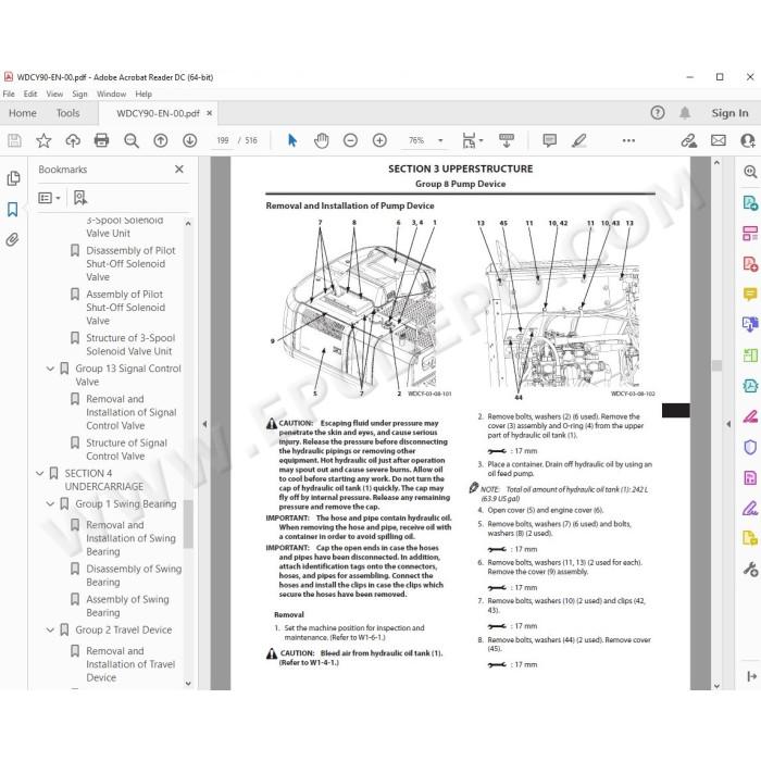 Hitachi Excavator Zaxis ZX240-5A ZX240LC-5A ZX250H-5A ZX250LCH-5A ZX250K-5A ZX250LCK-5A workshop manual