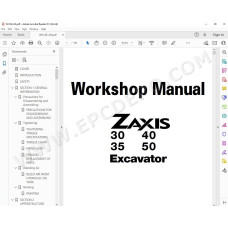 Hitachi Excavator Zaxis ZX30 ZX35 ZX40 ZX50 parts manual + workshop service manual