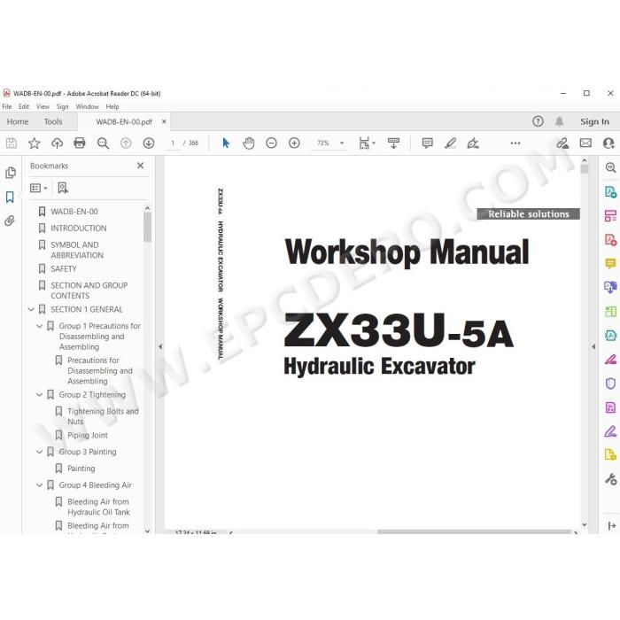 Hitachi Excavator Zaxis ZX33U-5A workshop service manual