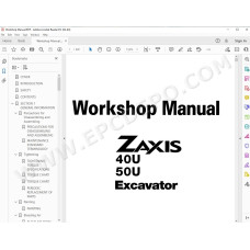 Hitachi Excavator Zaxis ZX40U ZX50U parts manual + workshop service manual