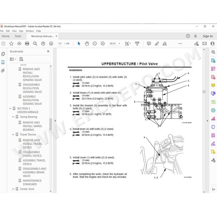 Hitachi Excavator Zaxis ZX40U ZX50U parts manual + workshop service manual