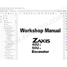 Hitachi Excavator Zaxis ZX40U-2 ZX50U-2 parts + workshop manual