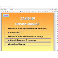Hitachi Excavator Zaxis ZX450 workshop service manual