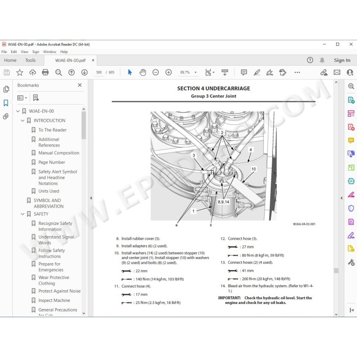 Hitachi Excavator Zaxis ZX470-5A ZX470LC-5A ZX490H-5A ZX490LCH-5A ZX530LCH-5A service manual
