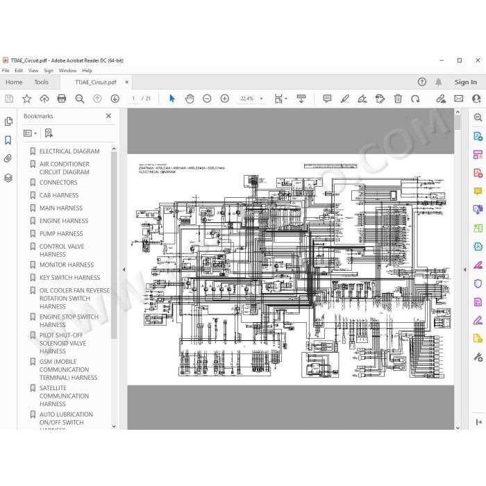 Hitachi Excavator Zaxis ZX470-5A ZX470LC-5A ZX490H-5A ZX490LCH-5A ZX530LCH-5A service manual