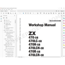 Hitachi Excavator Zaxis ZX470-5B ZX470LC-5B ZX470H-5B ZX470LCH-5B ZX470R-5B ZX470LCR-5B service manual