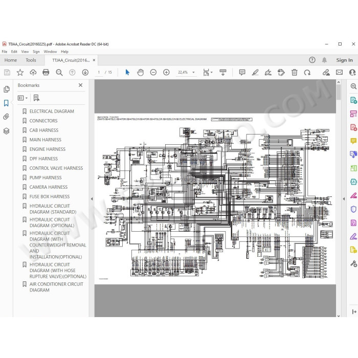 Hitachi Excavator Zaxis ZX470-5B ZX470LC-5B ZX470H-5B ZX470LCH-5B ZX470R-5B ZX470LCR-5B service manual