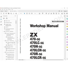 Hitachi Excavator Zaxis ZX470-5G ZX470LC-5G ZX470H-5G ZX470LCH-5G ZX470R-5G ZX470LCR-5G service manual