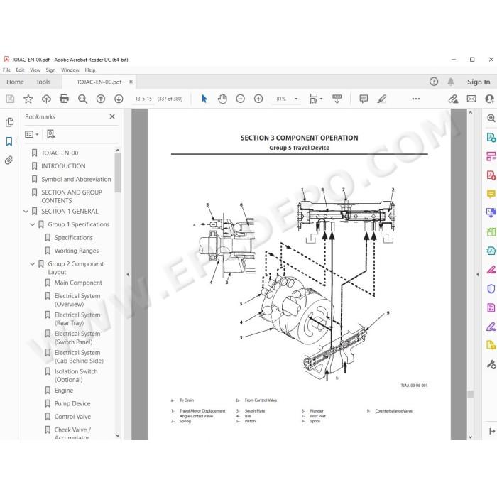 Hitachi Excavator Zaxis ZX470-5G ZX470LC-5G ZX470H-5G ZX470LCH-5G ZX470R-5G ZX470LCR-5G service manual