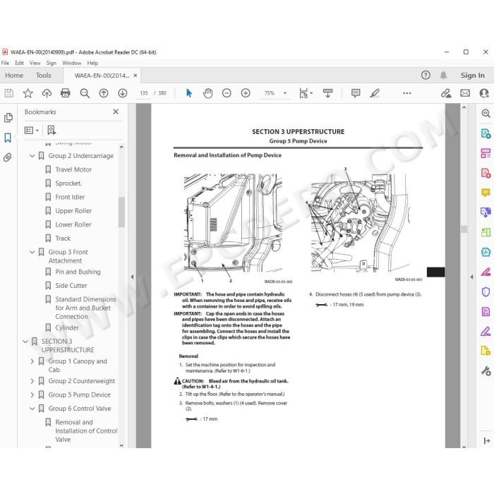 Hitachi Excavator Zaxis ZX48U-5A workshop service manual