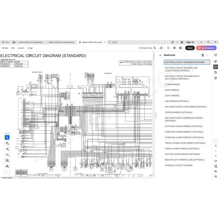 Hitachi Excavator Zaxis ZX55U-5A workshop service manual