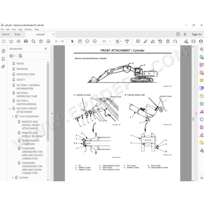 Hitachi Excavator Zaxis ZX600 ZX600LC ZX650H ZX650LCH parts manual + service manual