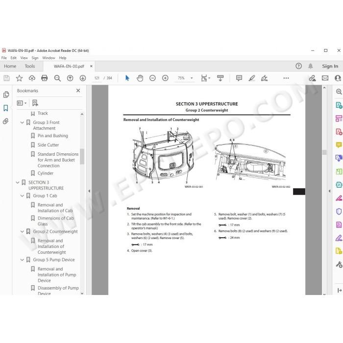 Hitachi Excavator Zaxis ZX65USB-5A workshop service manual