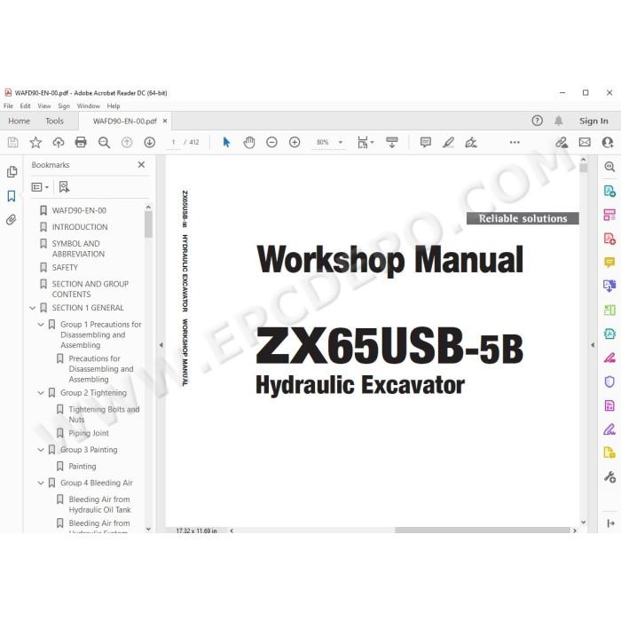 Hitachi Excavator Zaxis ZX65USB-5B workshop service manual