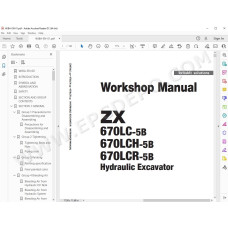 Hitachi Excavator Zaxis ZX670LC-5B ZX670LCH-5B ZX670LCR-5B service manual