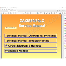 Hitachi Excavator Zaxis ZX70 ZX70LC workshop service manual