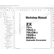Hitachi Excavator Zaxis ZX70-3 ZX70LC-3 ZX70LCN-3 ZX75US-3 ZX85US-3 workshop service manual