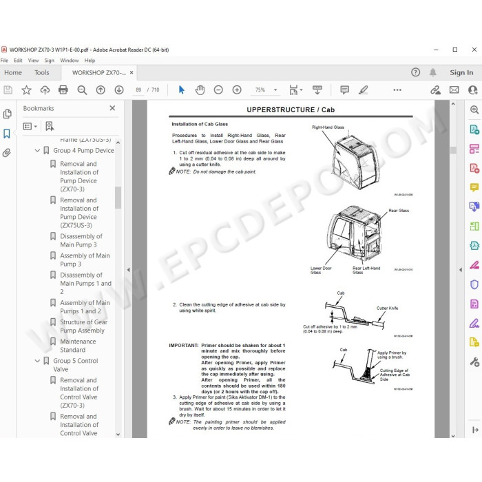 Hitachi Excavator Zaxis ZX70-3 ZX70LC-3 ZX70LCN-3 ZX75US-3 ZX85US-3 workshop service manual