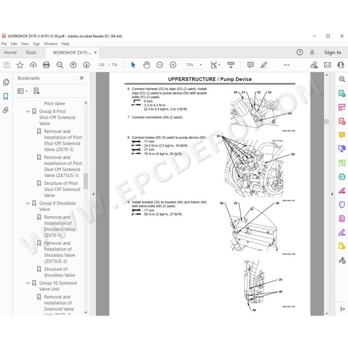 Hitachi Excavator Zaxis ZX70-3 ZX70LC-3 ZX70LCN-3 ZX75US-3 ZX85US-3 workshop service manual