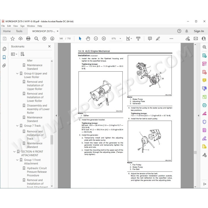 Hitachi Excavator Zaxis ZX70-3 ZX70LC-3 ZX70LCN-3 ZX75US-3 ZX85US-3 workshop service manual