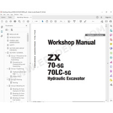 Hitachi Excavator Zaxis ZX70-5G ZX70LC-5G workshop service manual