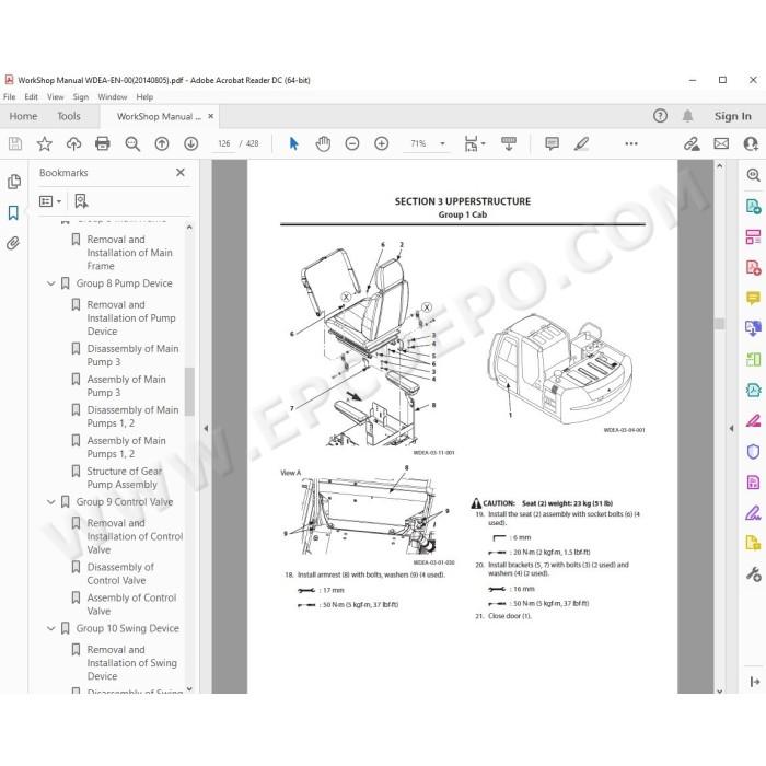 Hitachi Excavator Zaxis ZX70-5G ZX70LC-5G workshop service manual