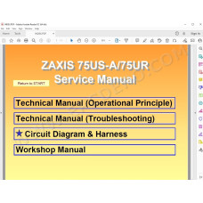 Hitachi Excavator Zaxis ZX75US-A ZX75UR workshop service manual