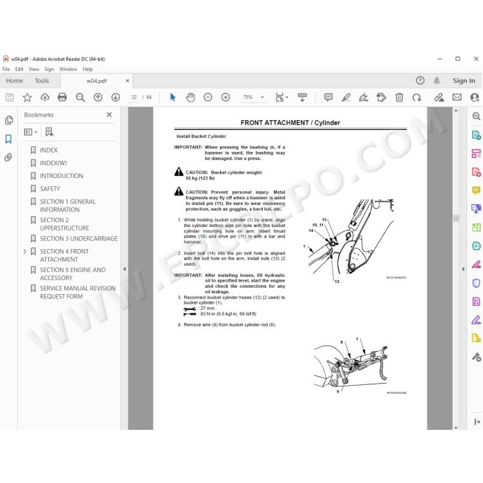 Hitachi Excavator Zaxis ZX75US-A ZX75UR workshop service manual