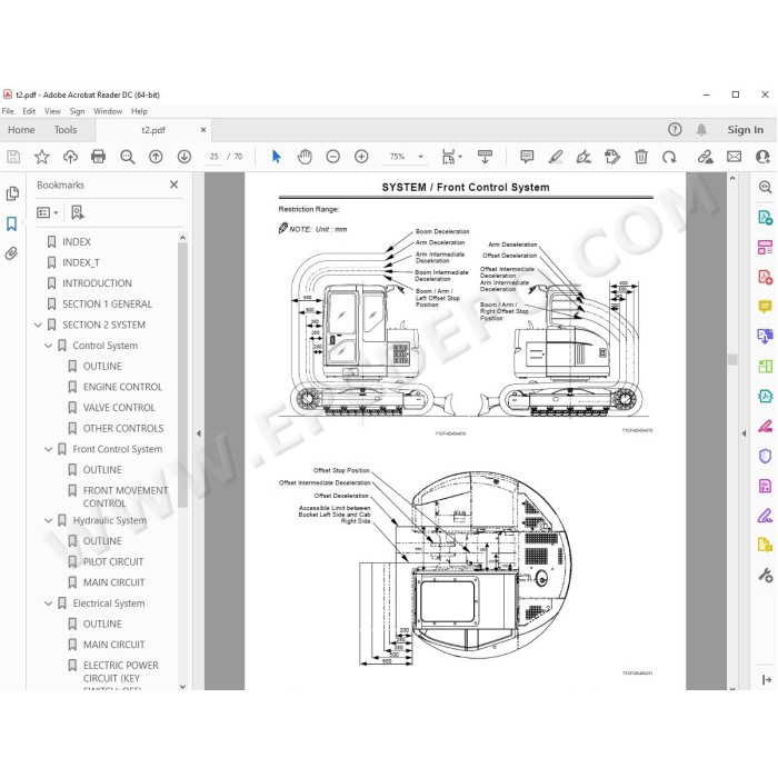 Hitachi Excavator Zaxis ZX75US-A ZX75UR workshop service manual