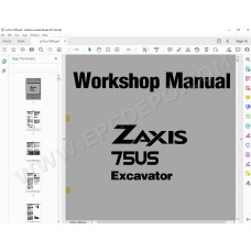 Hitachi Excavator Zaxis ZX75US parts manual + workshop service manual