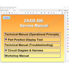 Hitachi Excavator Zaxis ZX800 ZX850H parts manual + service manual