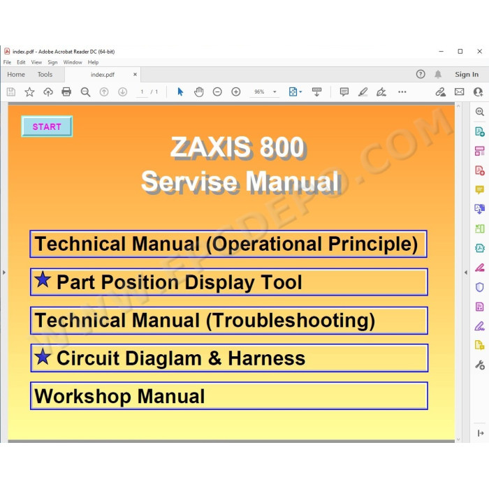 Hitachi Excavator Zaxis ZX800 ZX850H parts manual + service manual