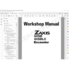Hitachi Excavator Zaxis ZX80SB ZX80SBLC parts manual + workshop service manual