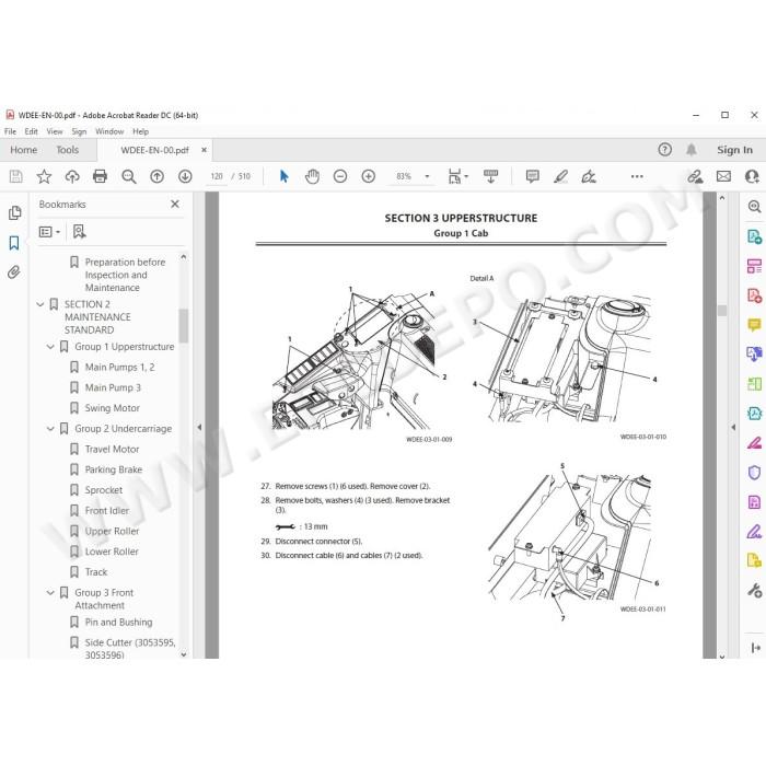 Hitachi Excavator Zaxis ZX85USB-5A parts + workshop service manual