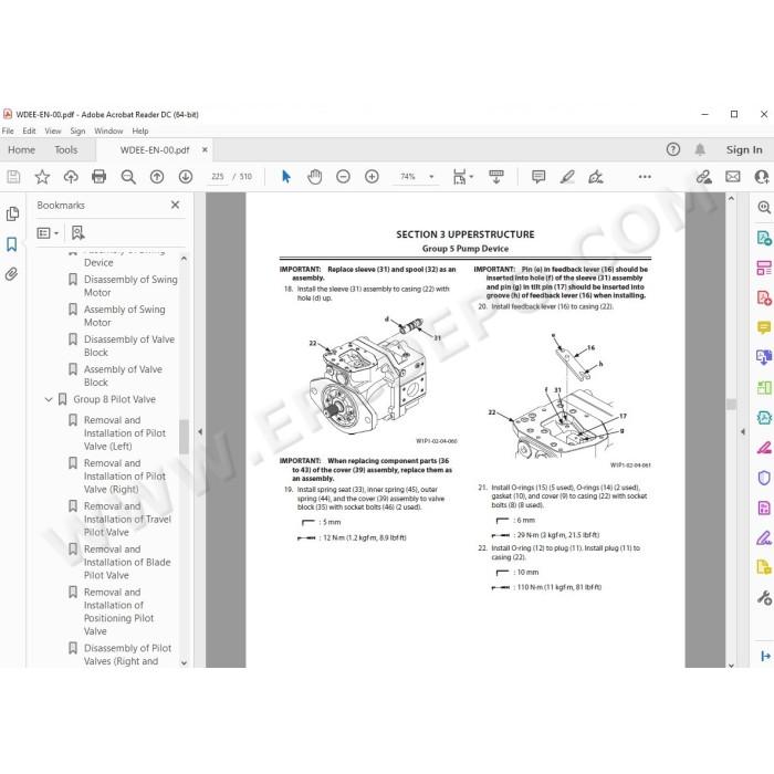 Hitachi Excavator Zaxis ZX85USB-5A parts + workshop service manual