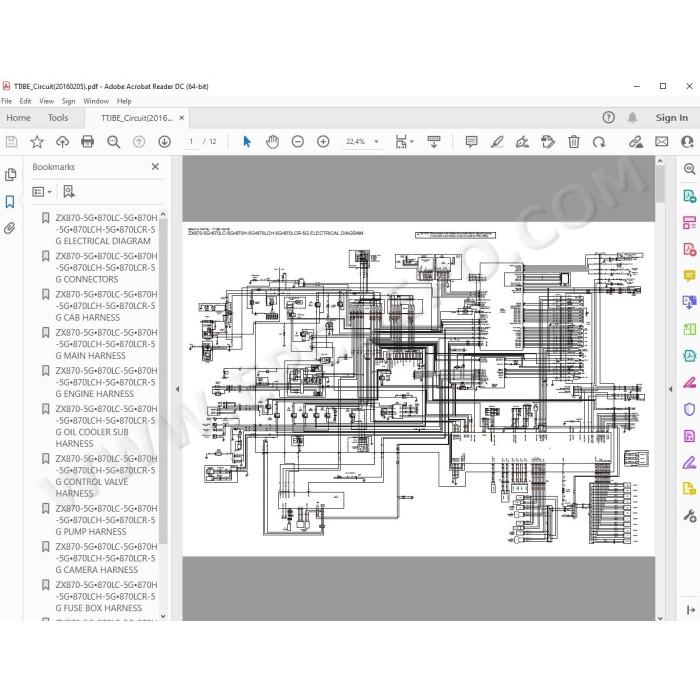 Hitachi Excavator Zaxis ZX870-5B ZX870LC-5B ZX870H-5B ZX870LCH-5B ZX870R-5B ZX870LCR-5B service manual