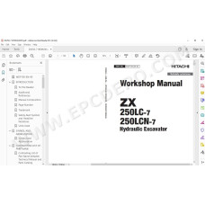 Hitachi Excavator Zaxis ZX250LC-7 ZX250LCN-7 parts + workshop service manual