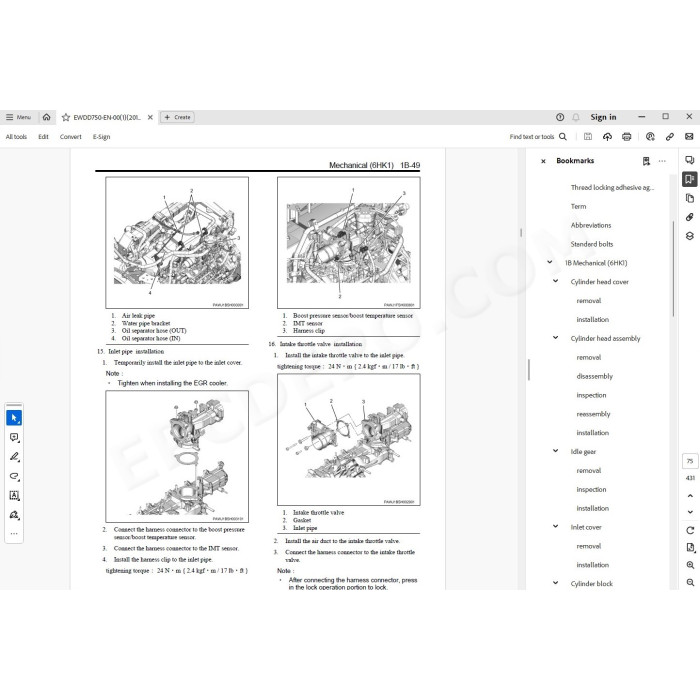Hitachi Excavator Zaxis ZX300LC-7 ZX300LCN-7 parts + workshop service manual
