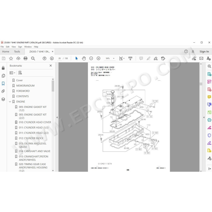 Hitachi Excavator Zaxis ZX300LC-7 ZX300LCN-7 parts + workshop service manual