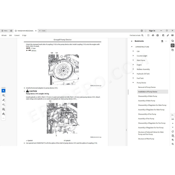 Hitachi Excavator Zaxis ZX490LCH-7 parts + workshop service manual
