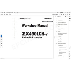 Hitachi Excavator Zaxis ZX490LCH-7 parts + workshop service manual