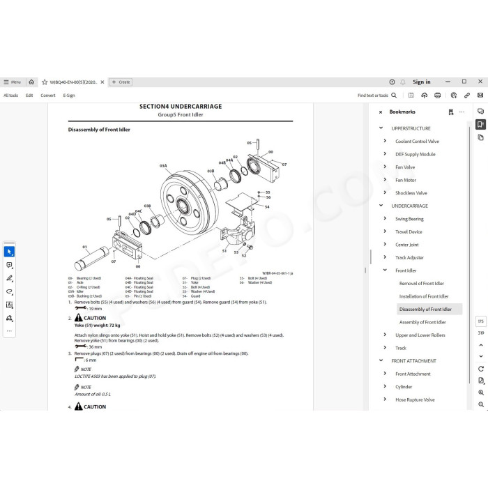 Hitachi Excavator Zaxis ZX690LCH-7 ZX690LCR-7 parts + workshop service manual