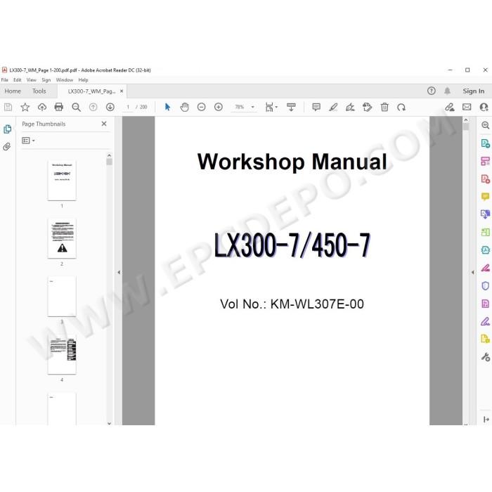 Hitachi Wheel Loader LX300-7 LX450-7 workshop service manual