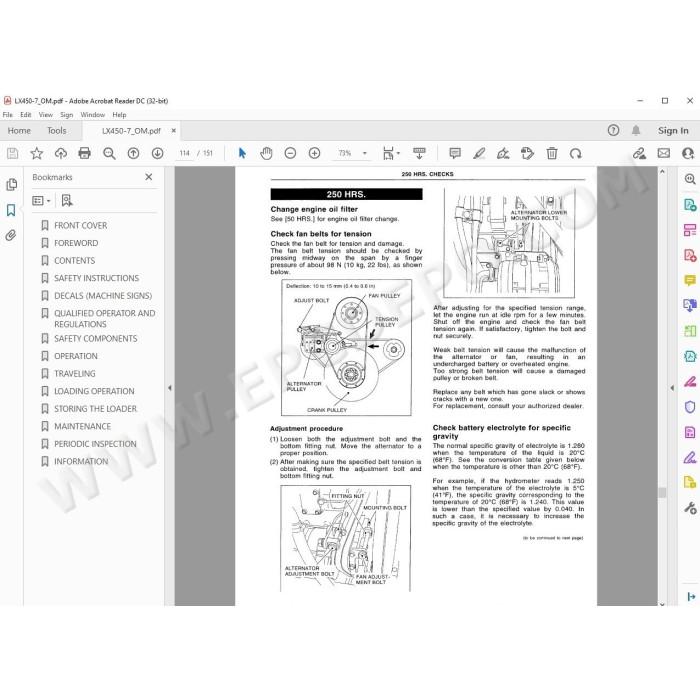 Hitachi Wheel Loader LX300-7 LX450-7 workshop service manual