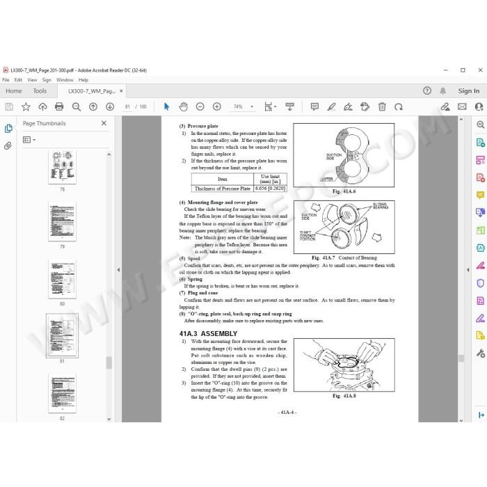 Hitachi Wheel Loader LX300-7 LX450-7 workshop service manual