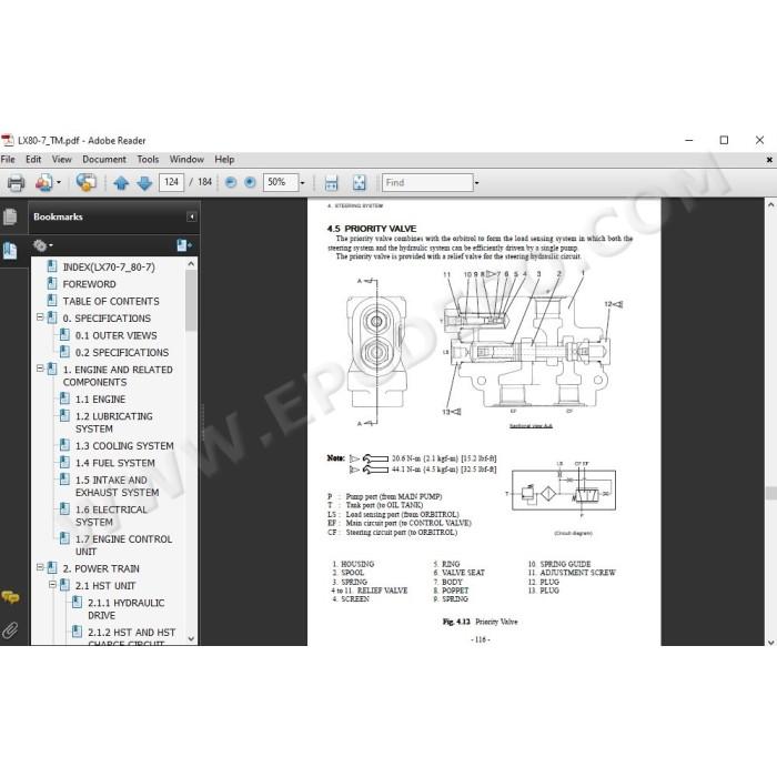 Hitachi Wheel Loader LX70-7 LX80-7 workshop service manual
